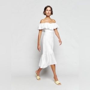 Reformation Baela Linen White Dress